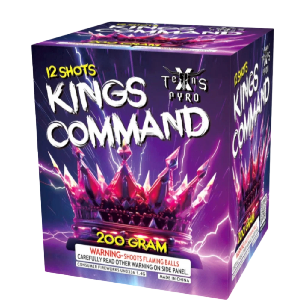 Kings Command by Texas Pyro 200 gram aerial cake