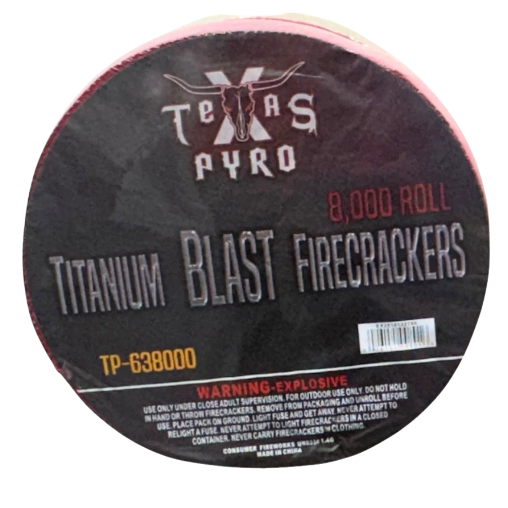 8,000 Roll Titanium Blast Firecrackers by Texas Pyro firecrackers