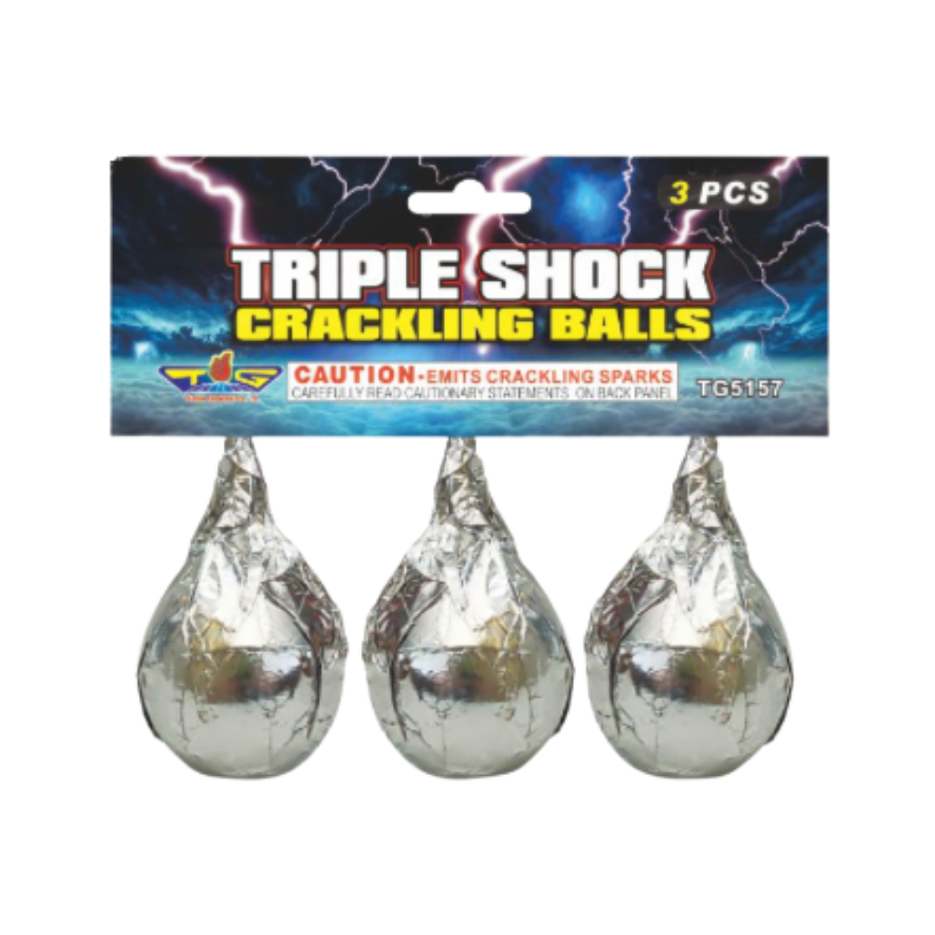 Triple Shock Crackling Balls by Top Gun spinner firework
