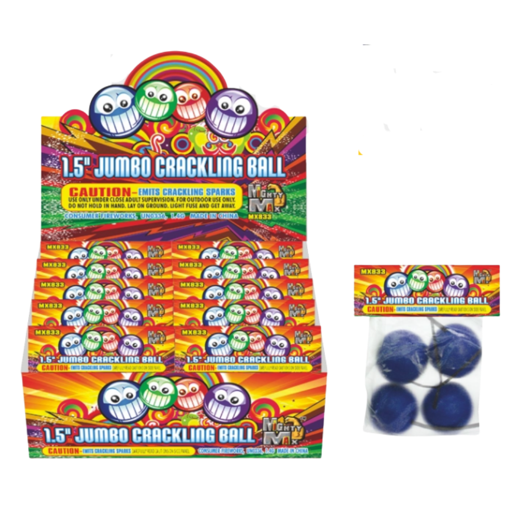 1.5 Jumbo Crackling Ball by Mighty Max spinner firework