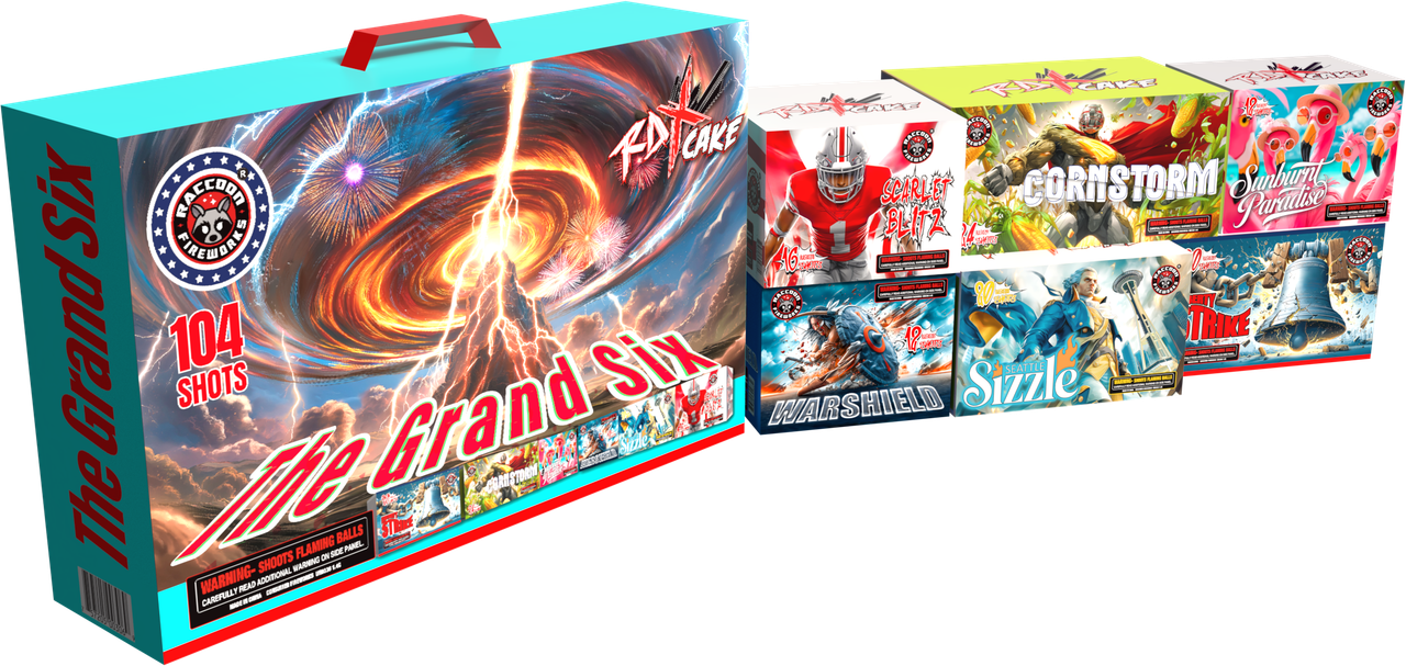 The Grand Six by Raccoon fireworks assortment