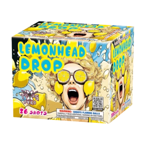 Lemonhead Drop by Texas Pyro 500 gram aerial cake