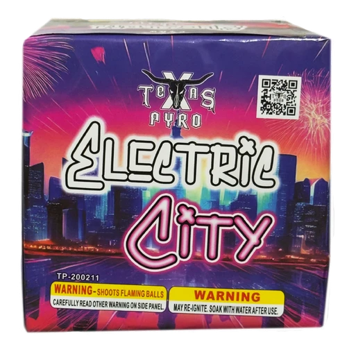 Electric City by Texas Pyro 200 gram aerial cake