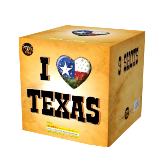 I Love Texas by Texas Pyro 500 gram aerial cake