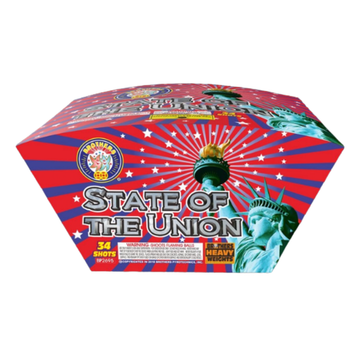 State Of The Union 34 Shots (Fan Shape) by Brothers 500 gram aerial cake