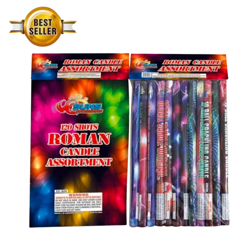 120 Shots Roman Candle Assortment by SUNS Roman candle