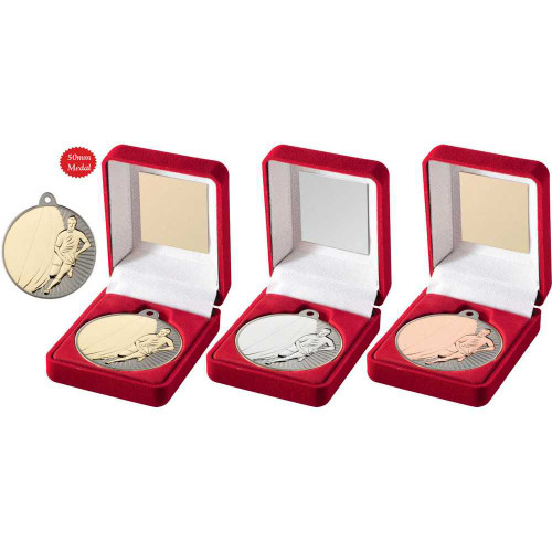 Rugby 50mm Medal & Box Combo TY105