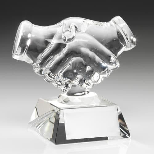 Handshake Trophy Crystal JB500