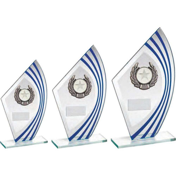 Glass Award TY136 Blue/Silver