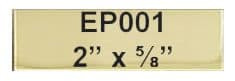 EP001 Straight Cut Gold Engraving Plate 50mm x 16mm