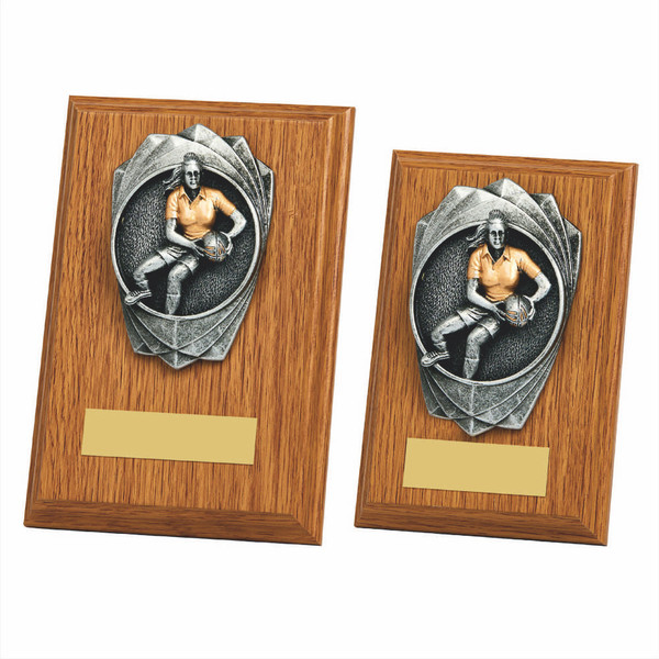 Rugby Player Female Wood Trophy 1657