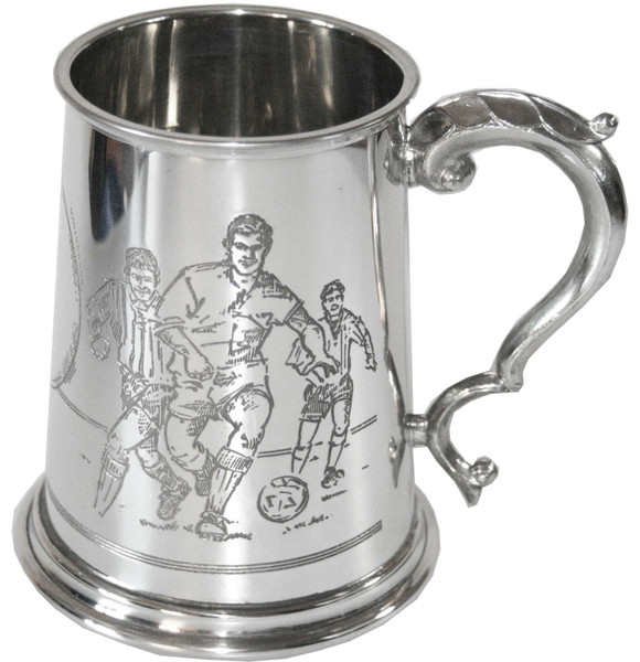 1pt Football Pewter Tankard