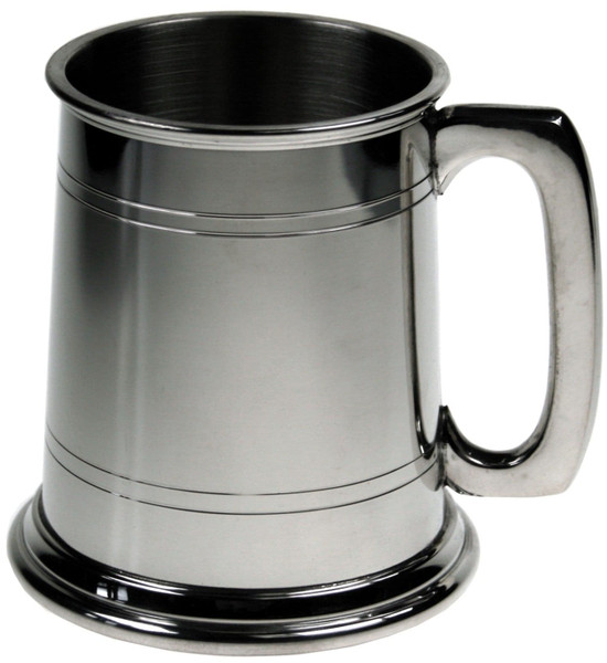 1/2pt Double Lines Pewter Tankard