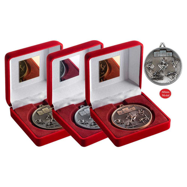 60mm Athletics Medal & Box Combo TY90