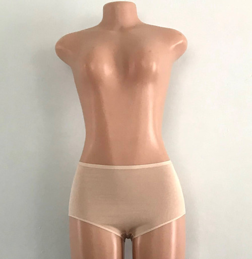 Front view of high waist high waist cotton panty in nude