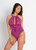 Indulgence one piece in Orchid, front view