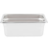 Standard Weight Anti-Jam Stainless Steel Steam Table / Hotel Pan - 4" Deep-1/4 Size 