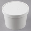 Double Poly-Coated White Paper Soup / Hot Food Cup with Vented Paper Lid - 100/Case- 64 oz. 