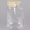 Beige ABS Top Clear Salad Dressing Dispenser Set-Tablecraft 484 48 oz. 