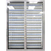 Classic Plus 24" x 72" Walk-In Freezer Merchandiser Doors with Shelving - Anodized Satin Silver, Right Hinge - 2/Set-Styleline CL2472-LT 