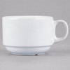 7 oz. Bright White Rolled Edge Stackable China Cup - 36/Case