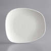 8 3/4" x 7 3/4" Cream White Asymmetric Plate - 6/Pack