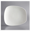 12 1/4" x 10 1/4" Cream White Asymmetric Plate - 12/Case