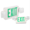 Green LED Exit Sign / Emergency Light Combination with Battery Backup - 2W Unit 