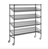 Buy | Shop | Black, Epoxy, 5-Shelf, Angled, Mobile, Merchandising, Rack - 18" x 60" x 70"