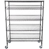 Shelf Angled Mobile Merchandising-Black Epoxy 5-Rack - 24" x 60" x 69"