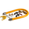 Mobile Gas Connector Hose Kit with 2 Elbows, Full Port Valve, Restraining Device, and Quick Disconnect - 3/4"-36"