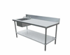 buy | shop | 30" x 60", Galvanized, Stainless ,Steel, Table, with, Left, Sink, and 6" Backsplash (43241
