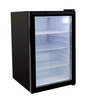 The EFI Versa Display C1-68GDCT-L is a 68L countertop glass door refrigerator with an elevated leg base for comfortable reach and viewing height at service counters. LED lighting, digital temperature control, and a black exterior with white interior make it ideal for grab-and-go food and beverage display in cafés, hotel lobbies, and quick-service operations.