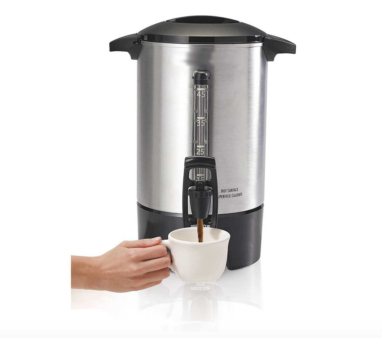 Stainless Steel Single Wall Coffee Urn - 120V, 1500W-102 cup