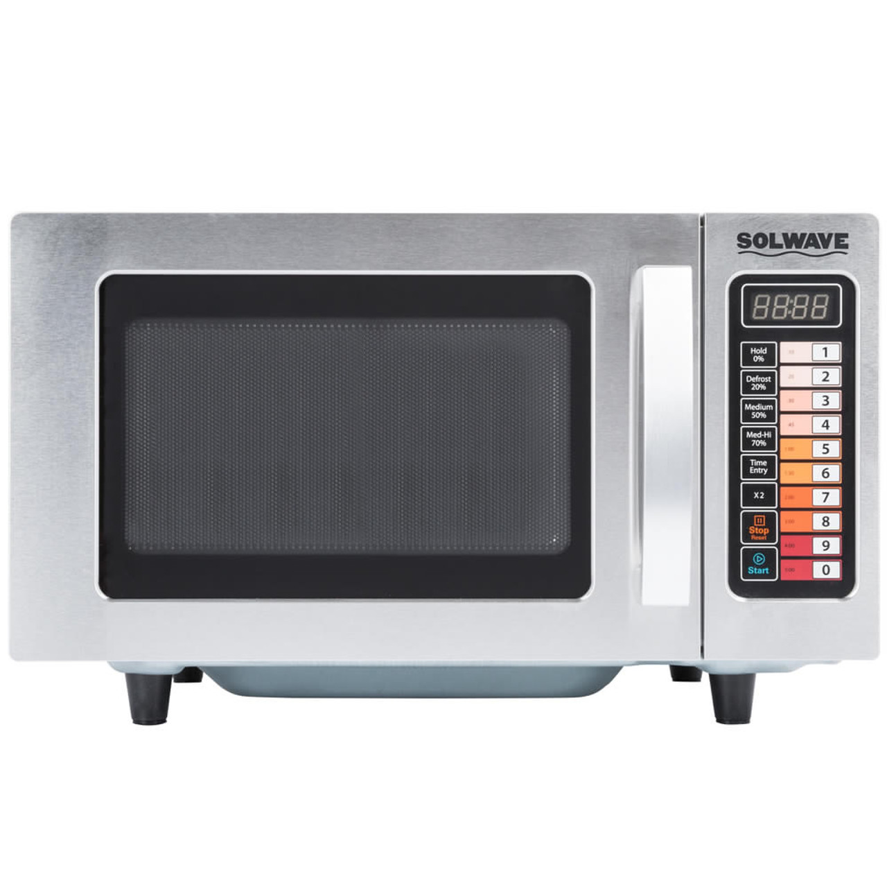 Solwave Stainless Steel Commercial Microwave with Push Button Controls -  120V, 1000W