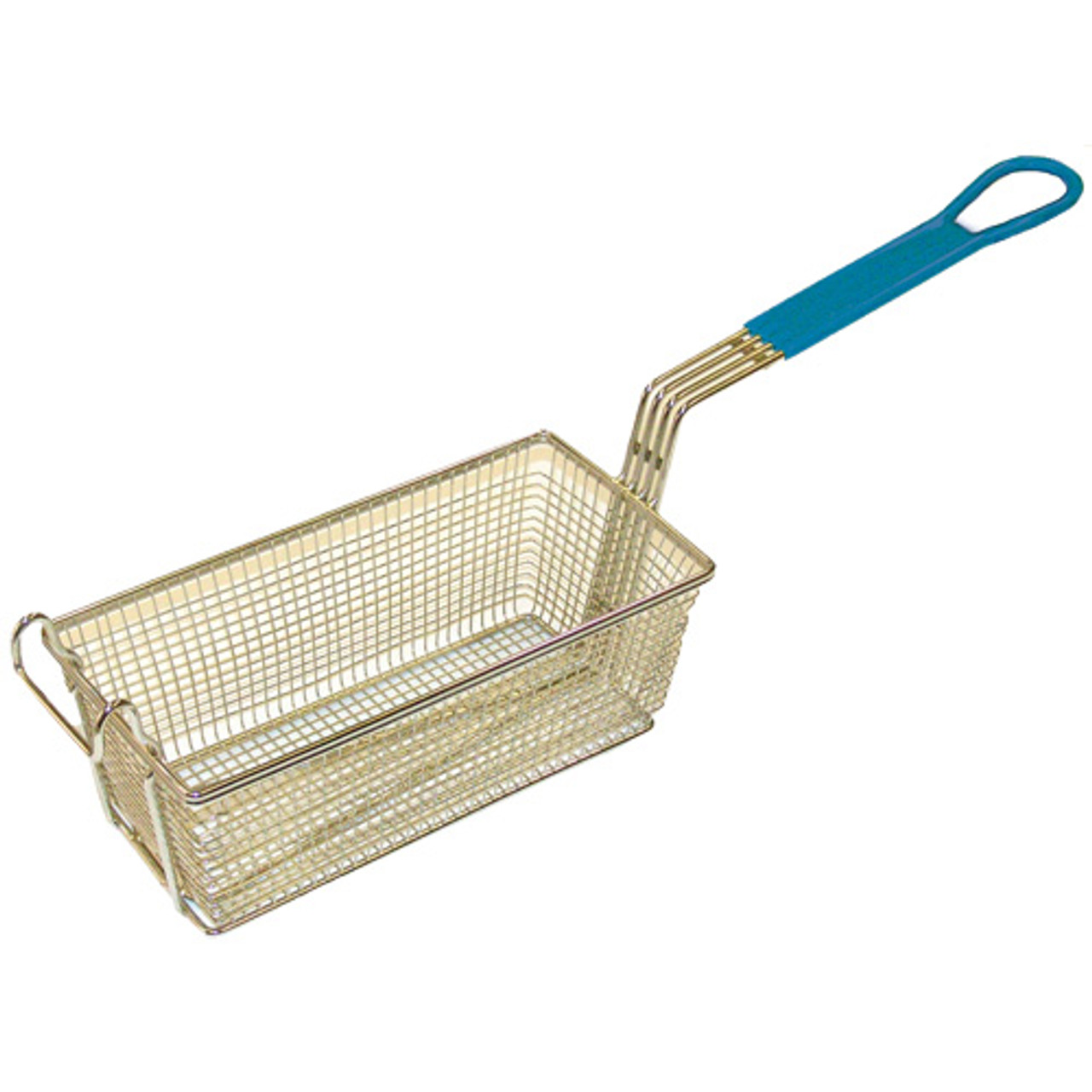 TWIN FRYER BASKET, FRONT HOOK, W/ BLUE PLASTIC HANDLE  FRYMASTER