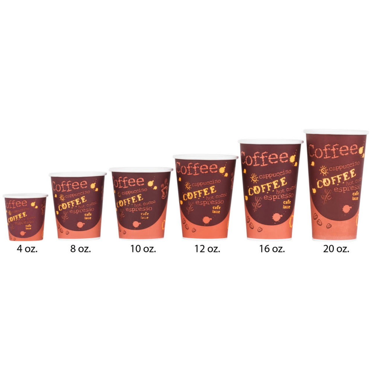 Hot Cup with Coffee Design - 1000 / Case-12 oz. Poly Paper 