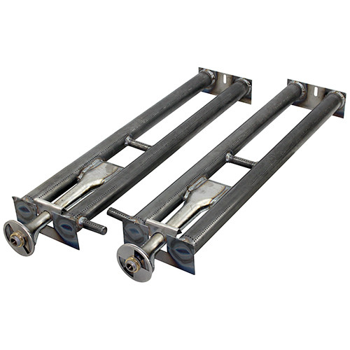 STEEL BURNER SET, LEFT & RIGHT [ 30" X 6" ] [ ORIFICE - 9/16" HOLE ] W/ AIR SHUTTER, 3" PLATE, SET OF 2 NO LONGER COMES WITH FRONT PILOT BRACKET WELDED ON. BLODGETT OVEN SERIES: 1000, 1060 (PRIOR TO 8/86). MODEL (1060-PRIOR TO 8/86) OLD STYLE NO PILOT BRACKET FOR NEW STYLE ORDER 