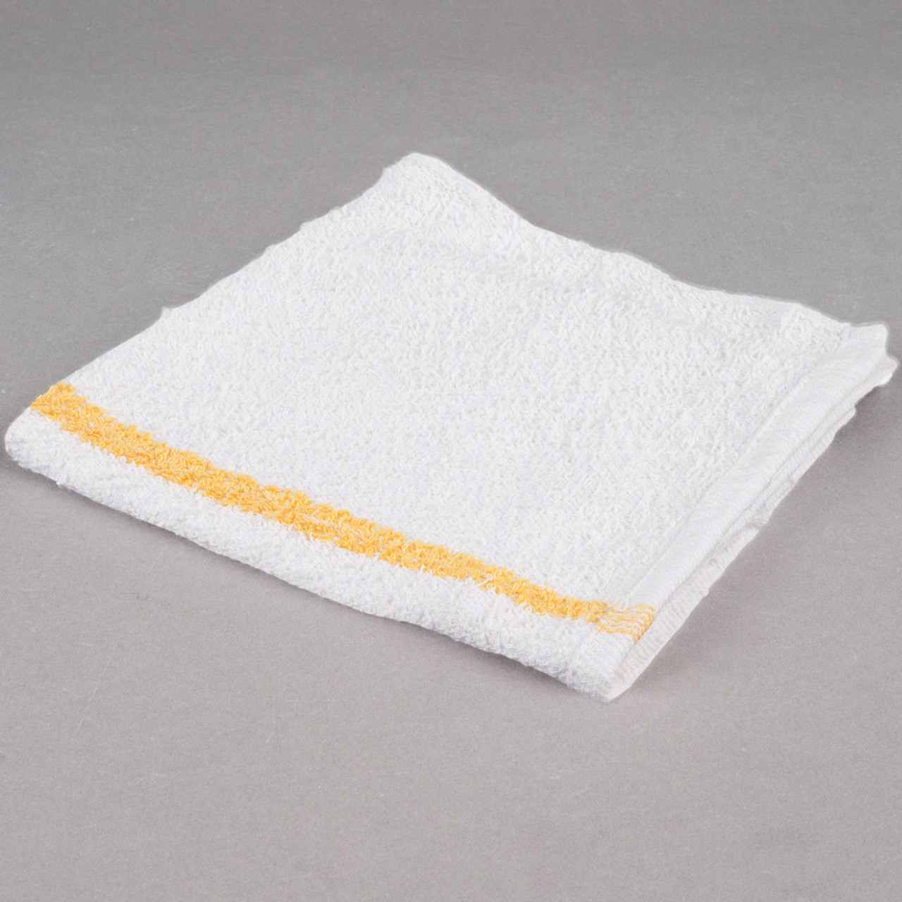 Cotton Bar Towel - 12/Pack-16" x 19" Gold-Striped 32 oz. 100%  