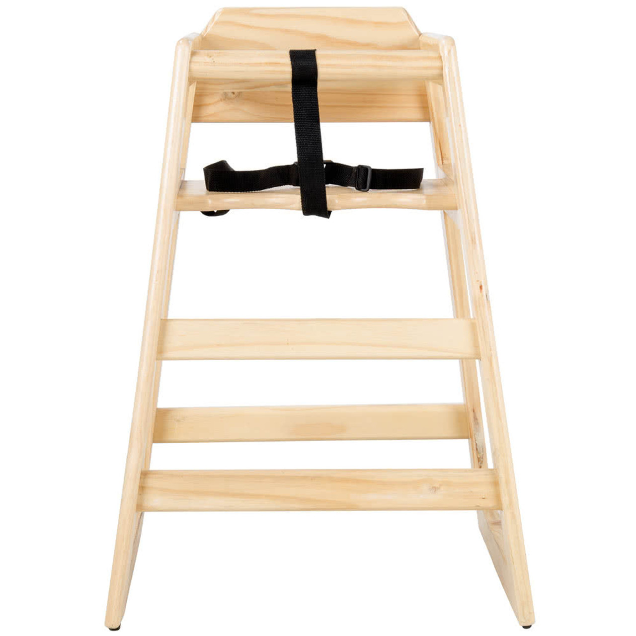 Stacking Restaurant Wood High Chair with Natural Finish-Unassembled 