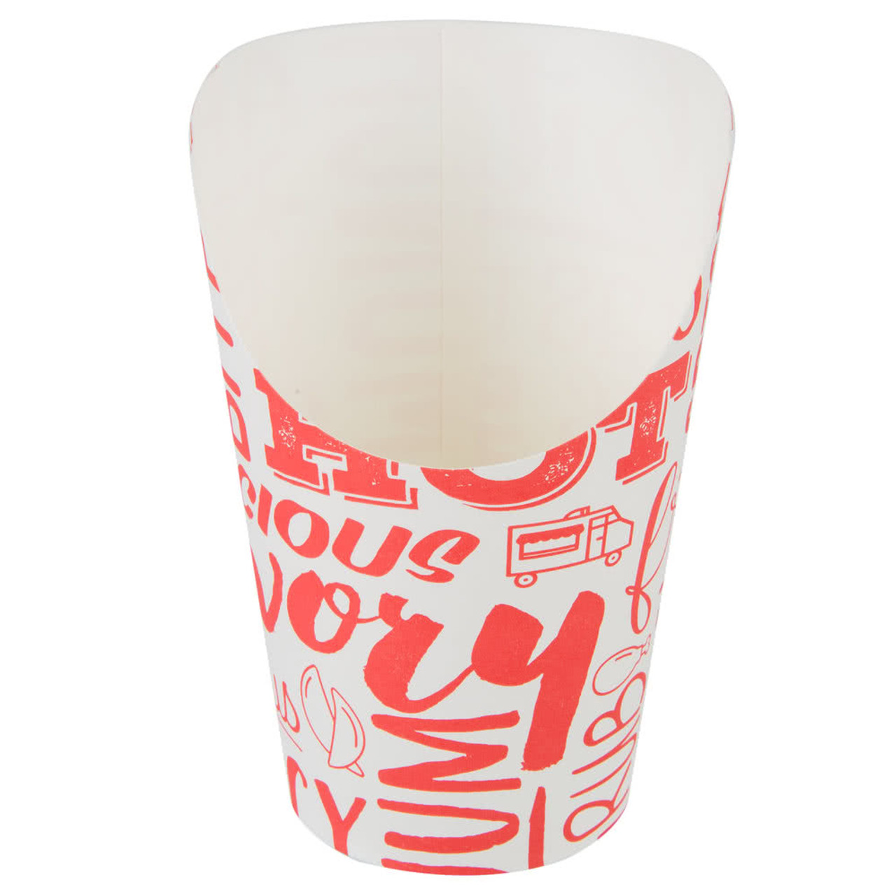 Paper Scoop Cup with Hot Food Print Design - 1000/Case- Medium 5.5 oz. 