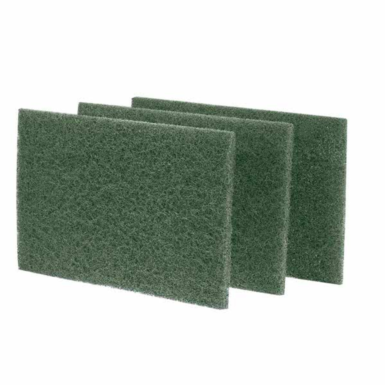 9" x 6" Dark Green Scouring Pad - 10/Pack-S960 