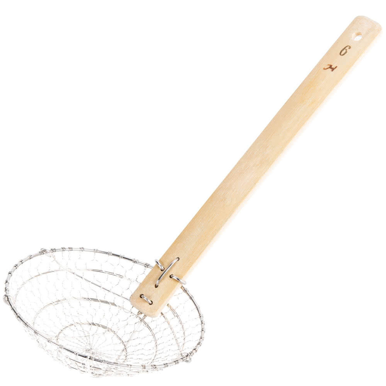 Bamboo-Handled Coarse Skimmer-6" Round 