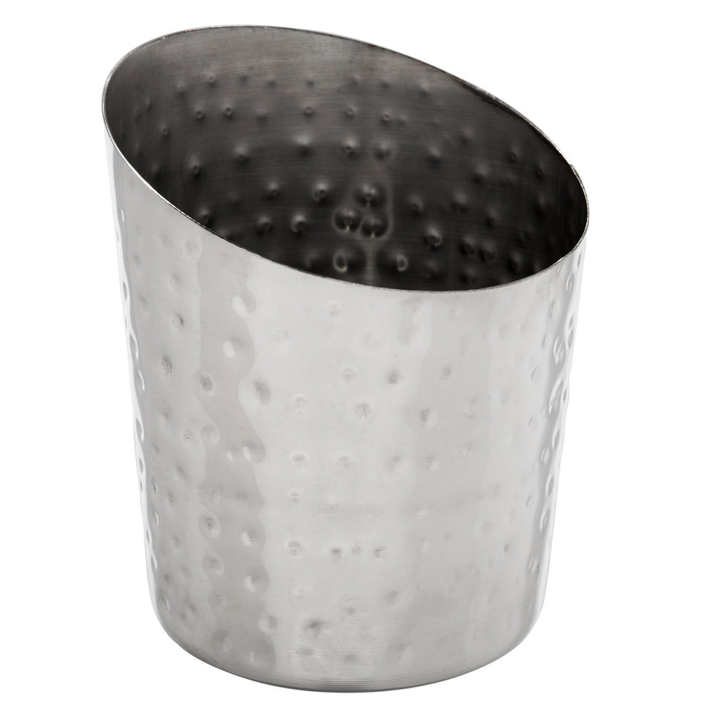 buy | shop | Hammered Stainless Steel Appetizer / French Fry Holder with Angled Top-12 oz