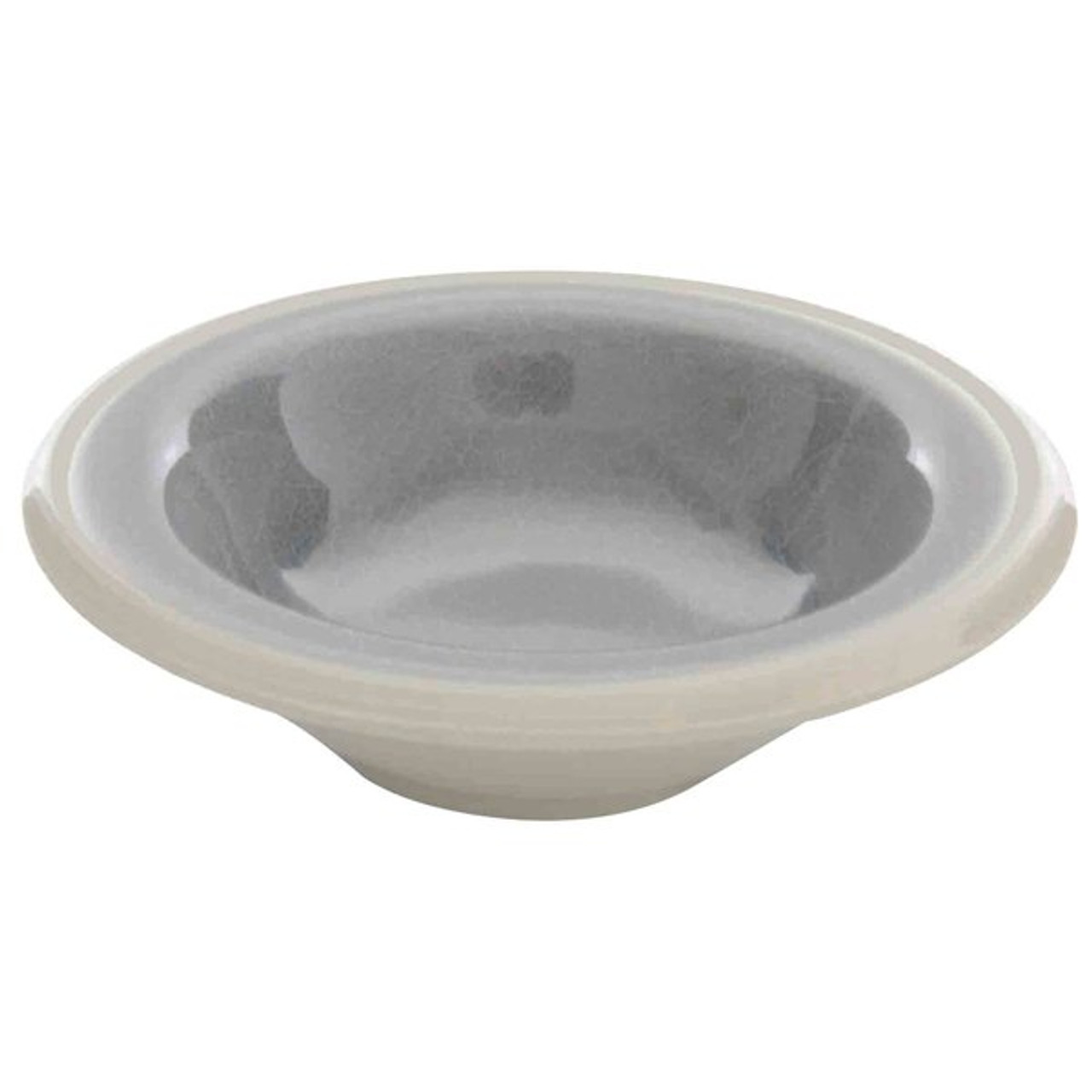 Graham 4 oz. Round Gray Melamine Bowl with Ivory Edge - 12/Case-Thunder Group DM5044H 