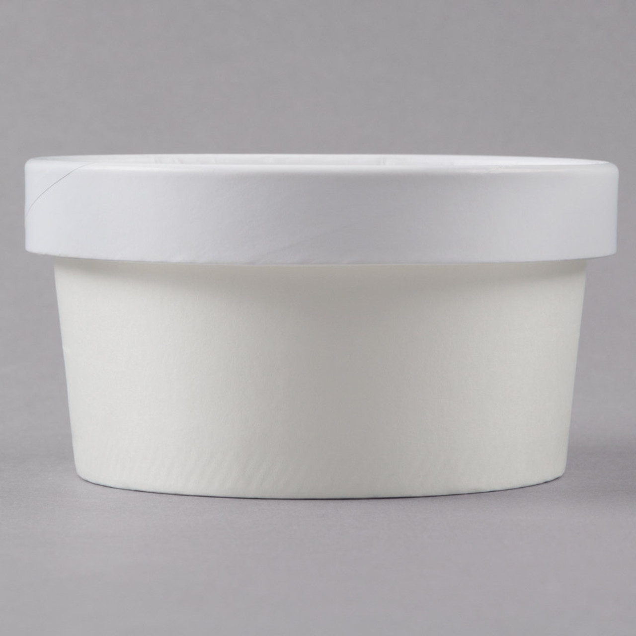 Choice 6 oz. White Double Poly-Coated Paper Food Cup with Vented Paper Lid  - 25/Pack