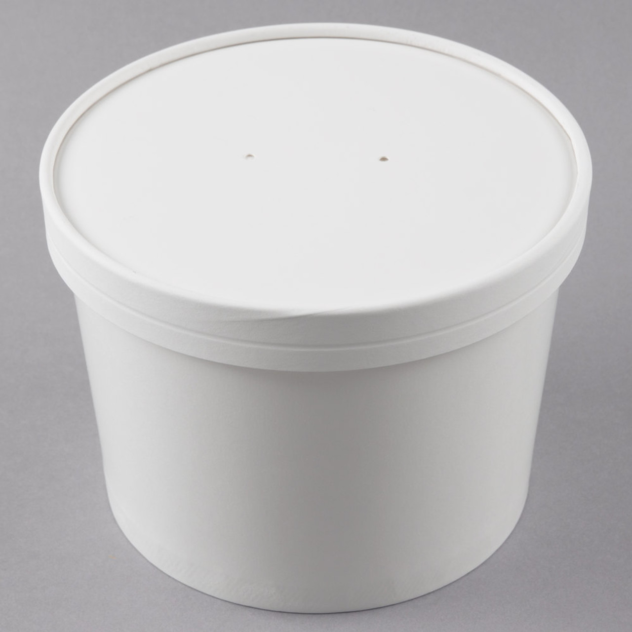 Choice 8 oz. White Double Poly-Coated Paper Food Cup with Vented Paper Lid  - 250/Case