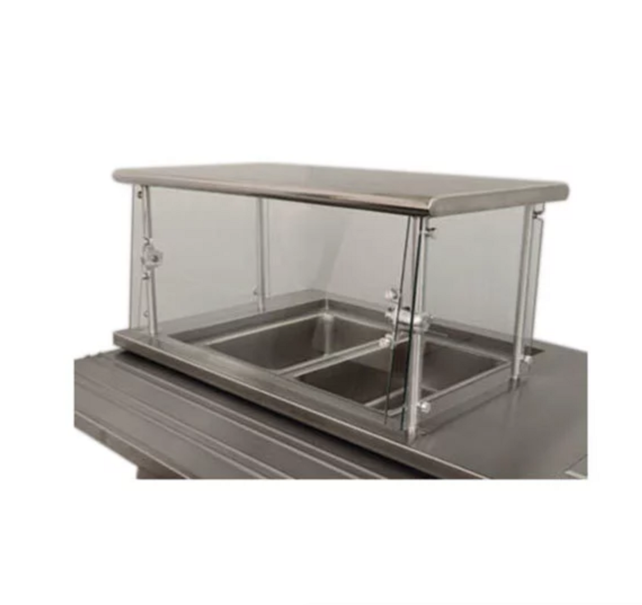Sleek Shield NSGC-12-48 Cafeteria Food Shield with Stainless Steel Shelf - 12" x 48" x 18"-Advance Tabco 