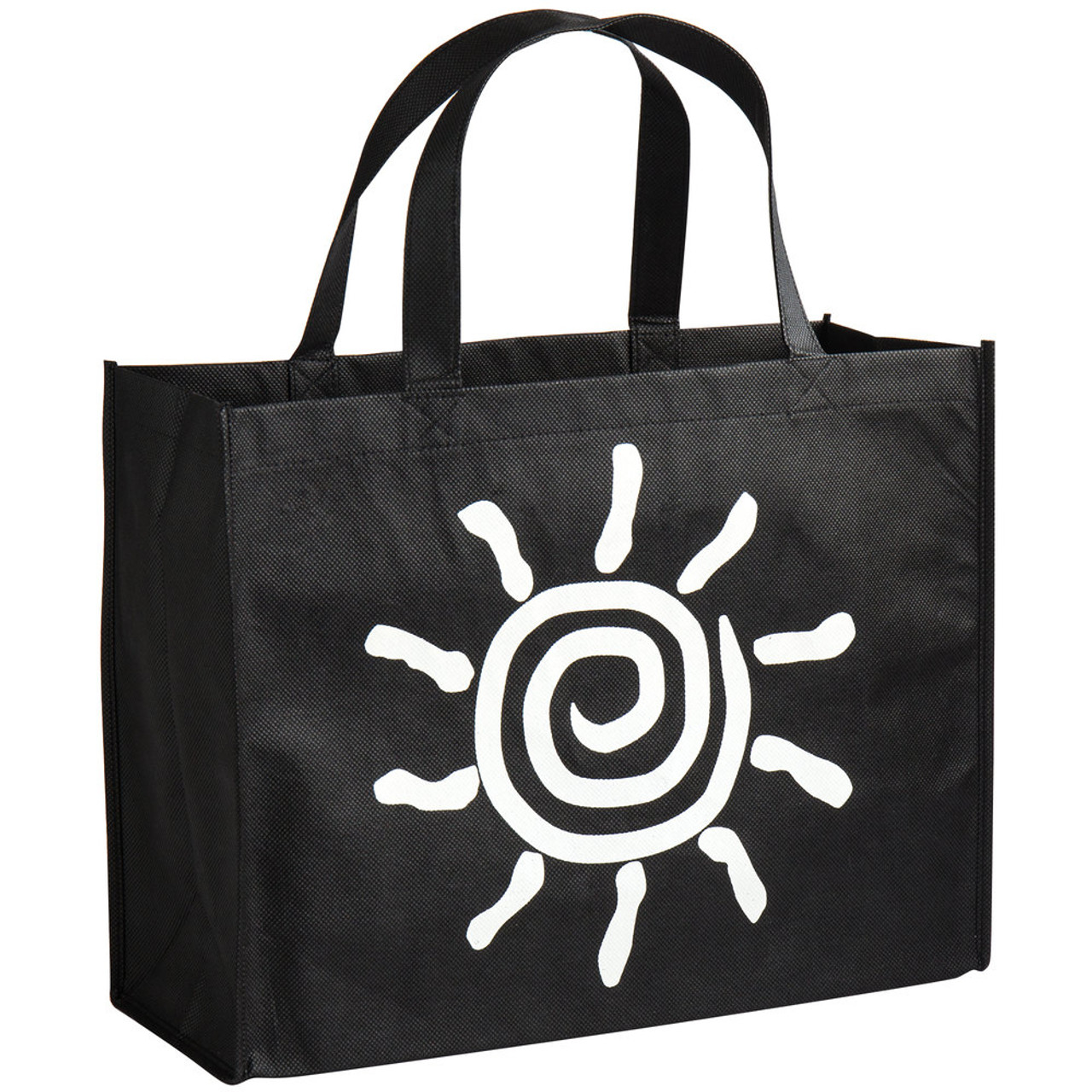 Large Black Non-Woven Reusable Shopping Bag - 100/Case