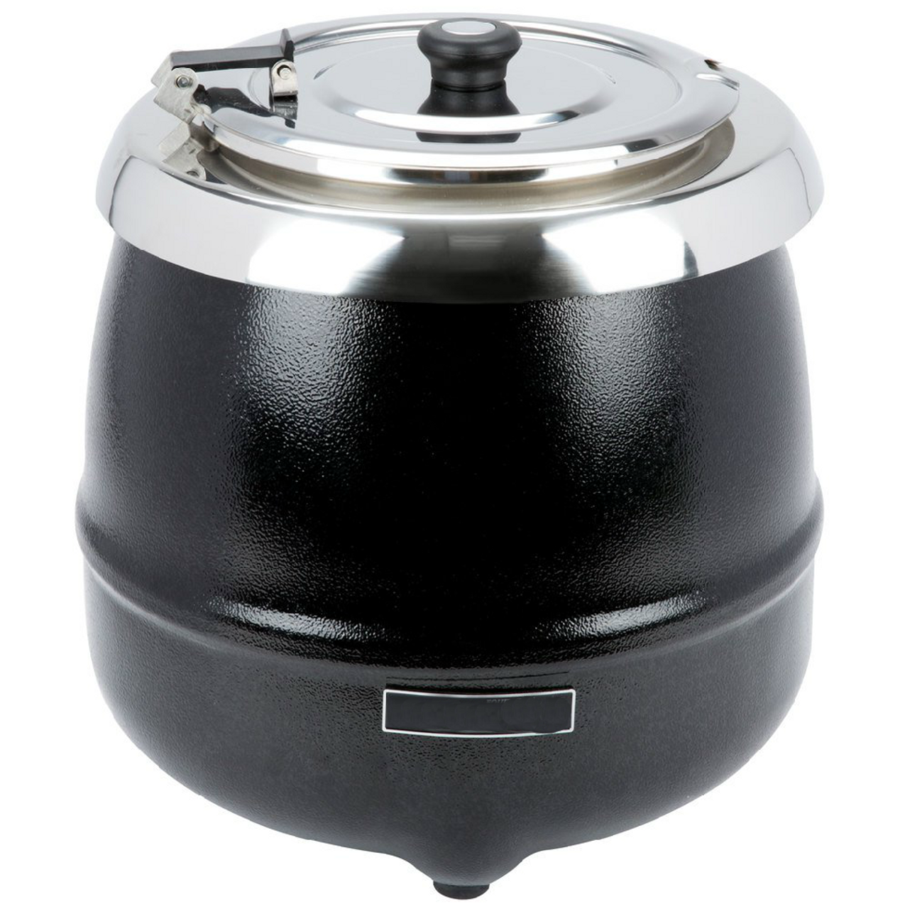 11 Qt. Round Black Countertop Food / Soup Kettle Warmer - 120V, 400W